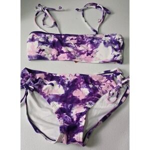 Kanu Surf Groovy Purple Tie Dye Sz 12 UPF 50+ Beach Sport Bikini  NWT Girls‎